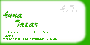 anna tatar business card